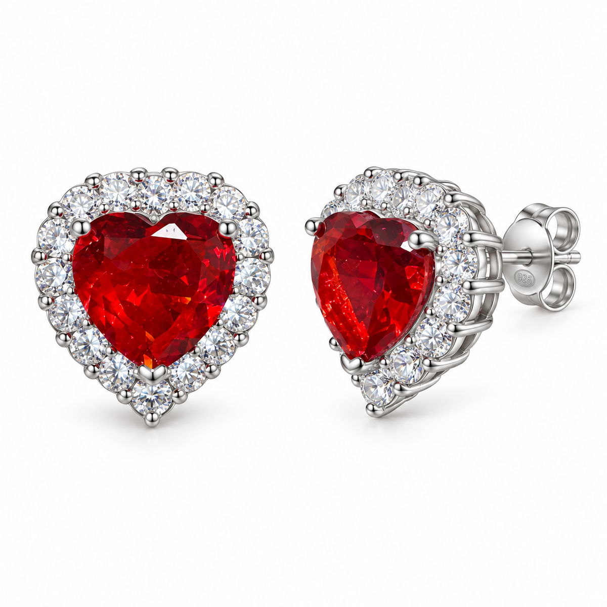 Orecchini Royale Maxi Cuore in Argento 925 Rodiato – 12 × 13 mm