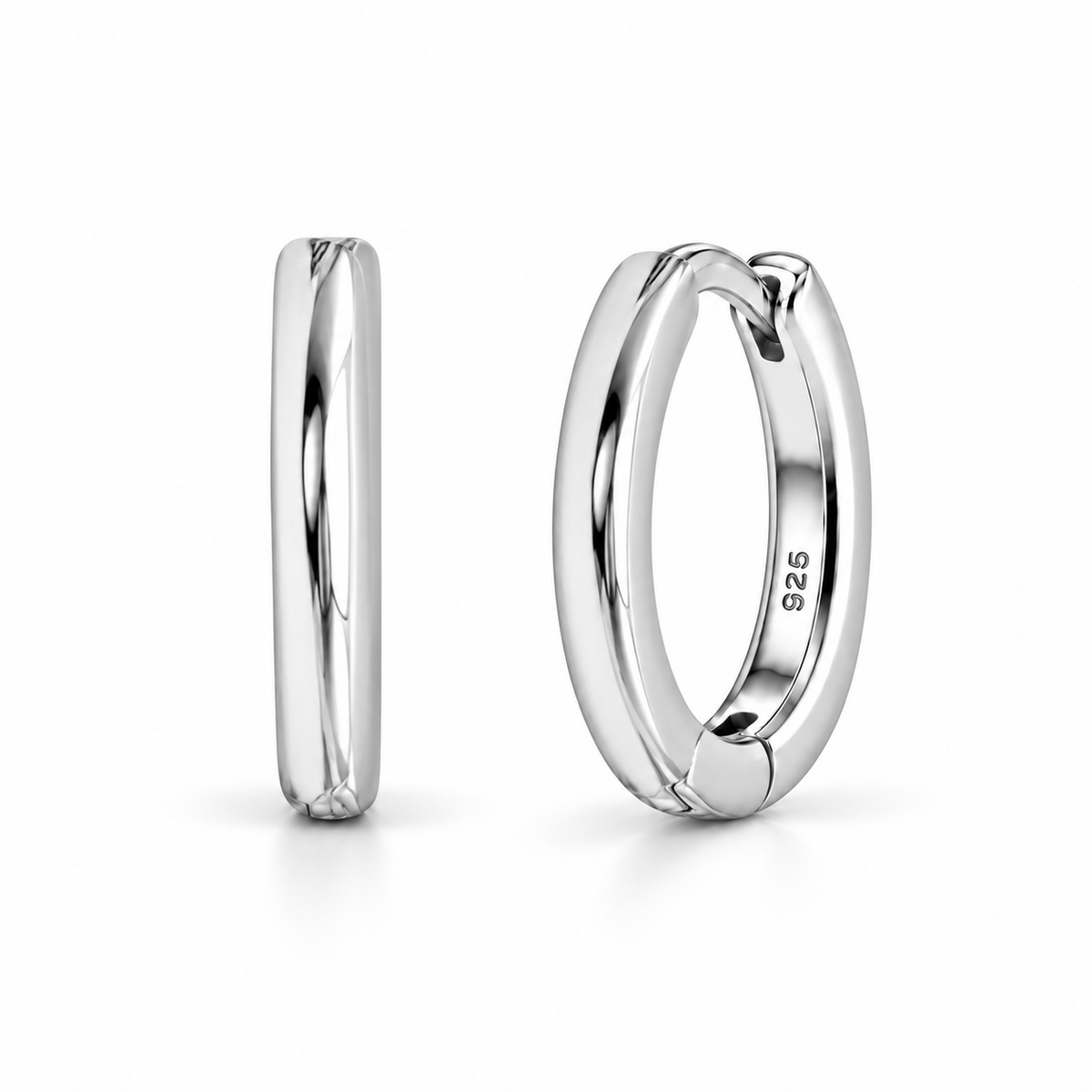 Orecchini a Cerchio Liscio in argento 925 in 4 misure