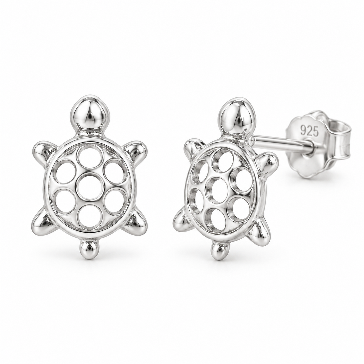 Orecchini a Lobo Tartaruga in Argento 925 Rodiato