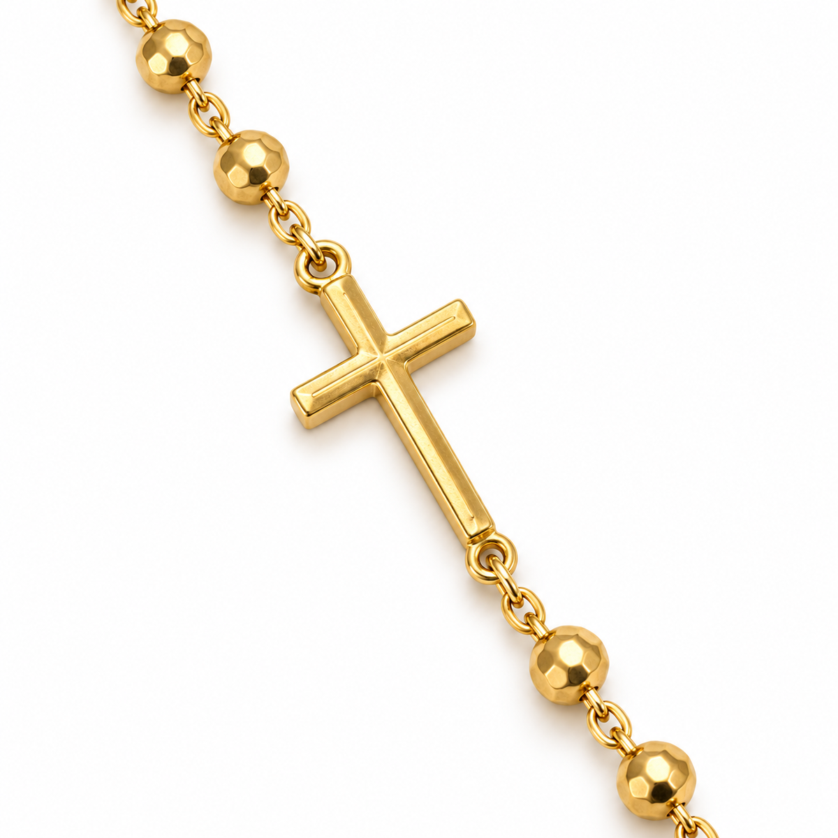 Collana Rosario Sfere da 4mm in Argento 925 rodiato