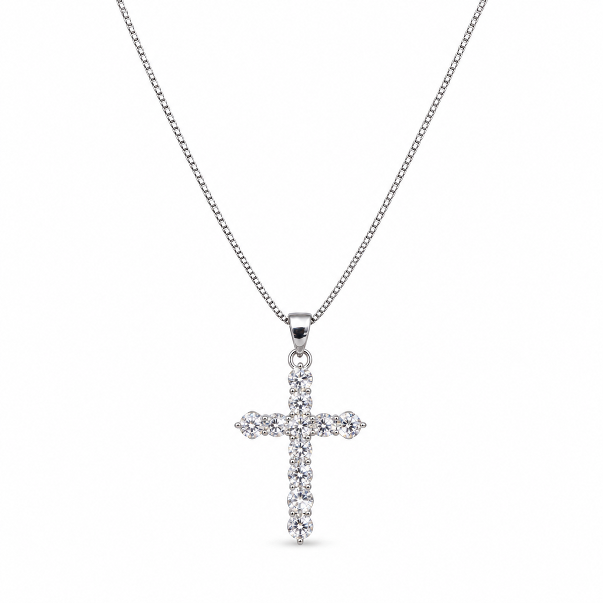 Collana Croce con Cristalli in Argento 925