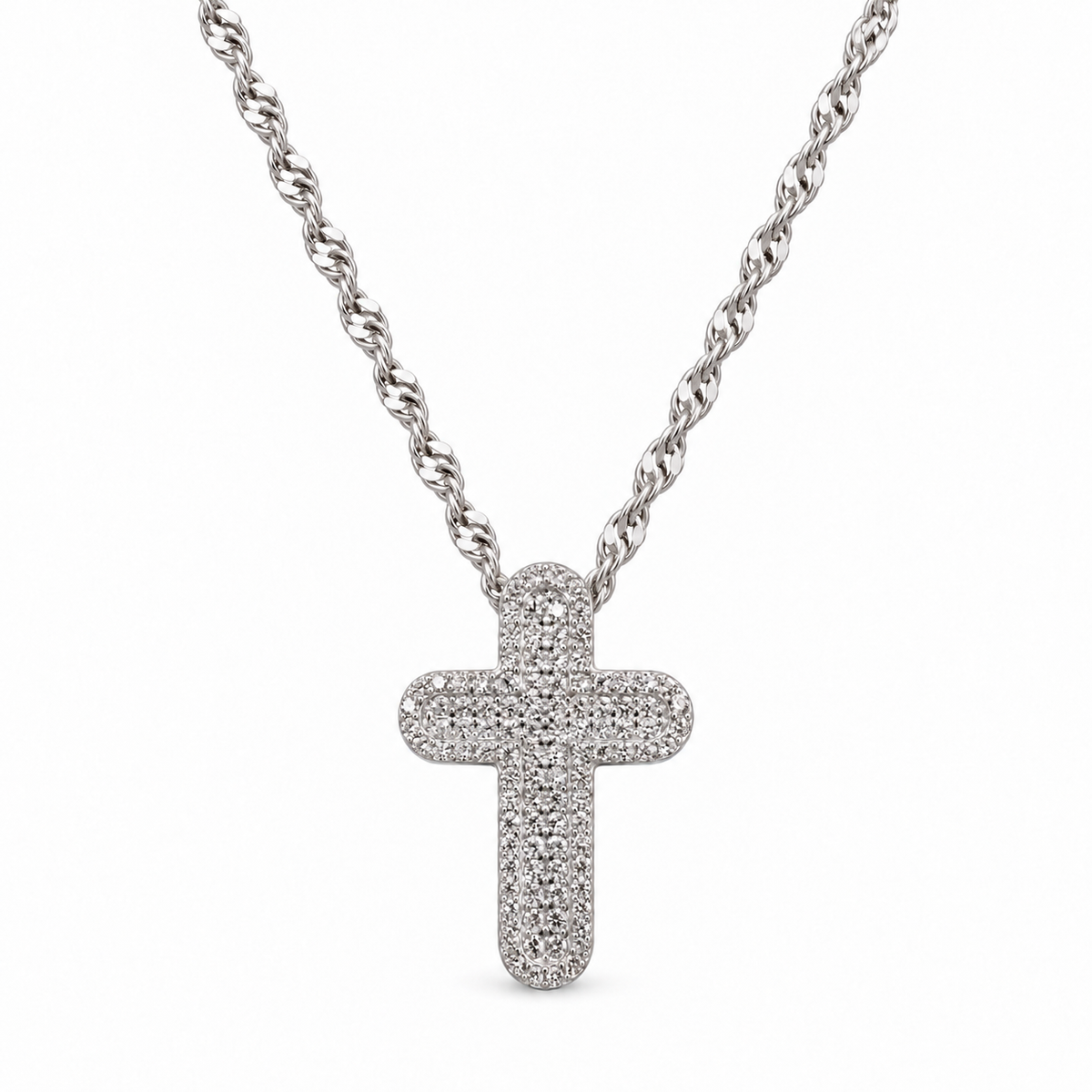 Collar Cruz Pavé en Plata 925