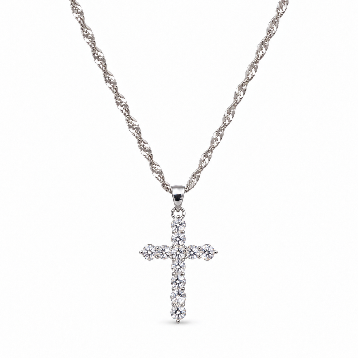 Collana Croce con Cristalli in Argento 925
