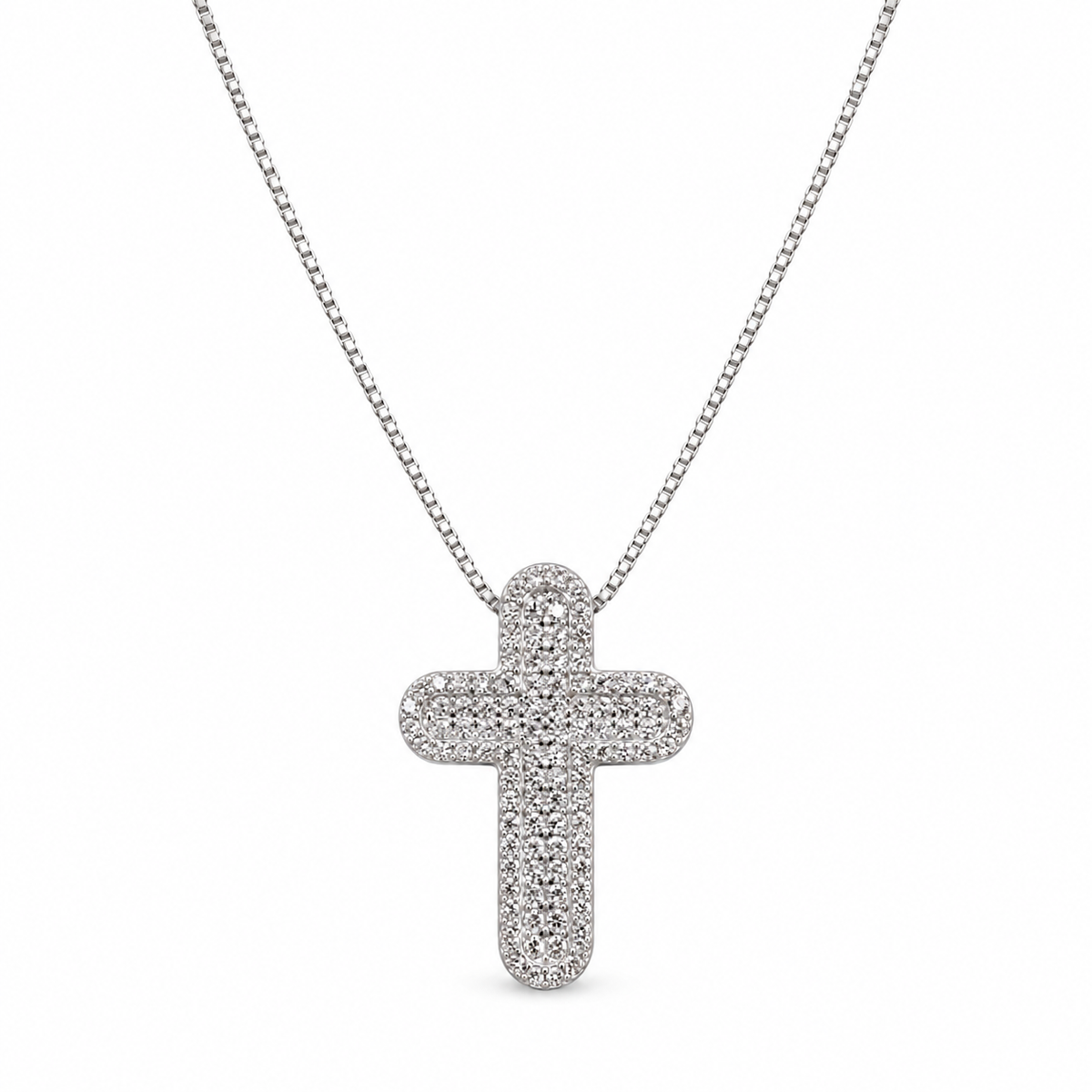 Collana Croce Pavè in Argento 925