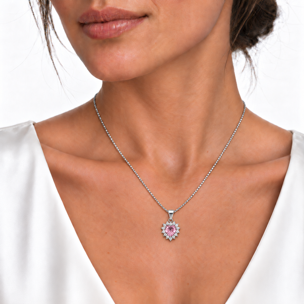 Collana Royal Cuore in Argento 925 Rodiato