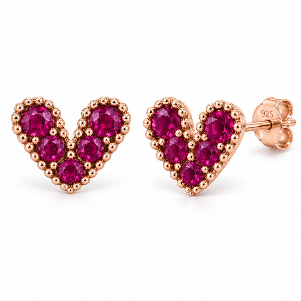Orecchini a Lobo Cuore in Argento 925 Rodiato