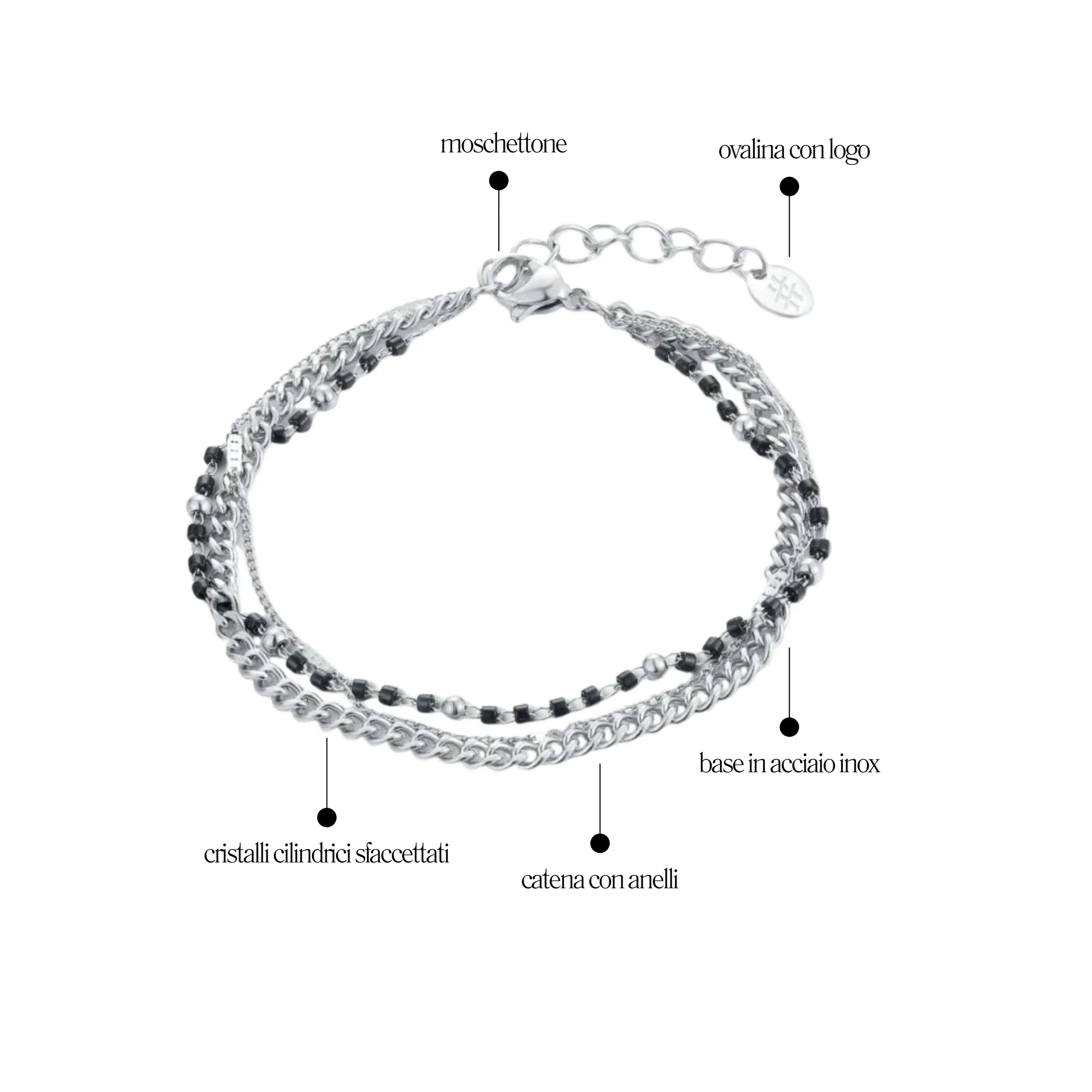 Bracciale Triplo Filo con perline Layers - Brand Gioielli