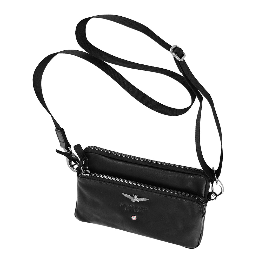 Pochette/Tracolla Aeronautica Militare AM356 Vintage in Vera pelle