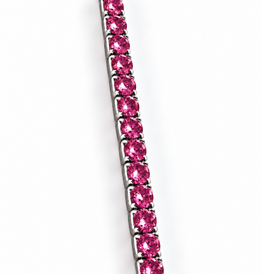 Bracciale Tennis Dark Rose in Argento 925 Rodiato