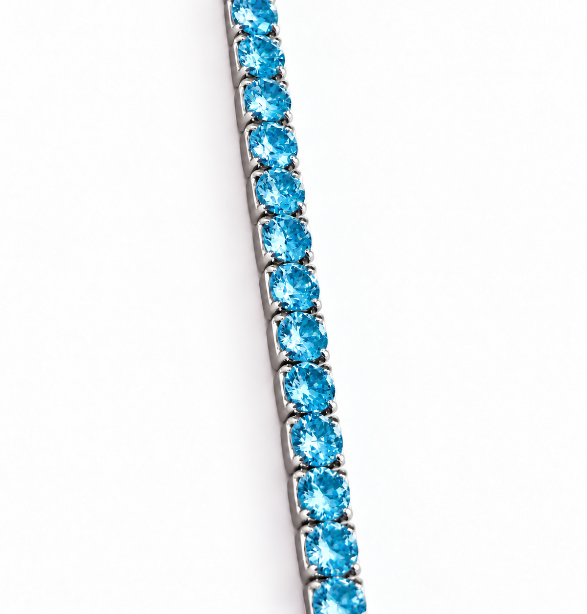 Bracciale Tennis Azzurro in Argento 925 Rodiato