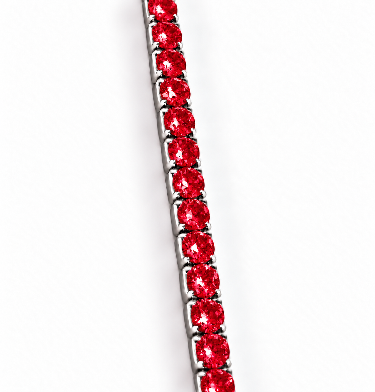 Bracciale Tennis Rosso in Argento 925 Rodiato