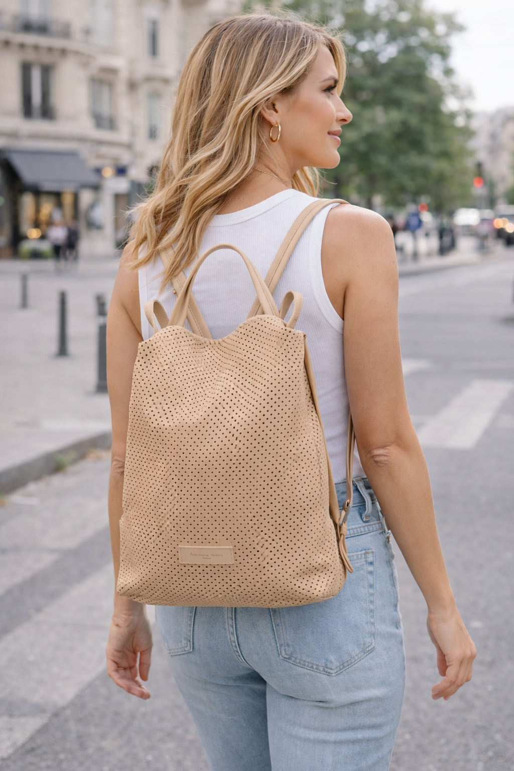 Borsa Zaino in pelle Nabuk forellata Pelletteria Veneta Forello in vera pelle