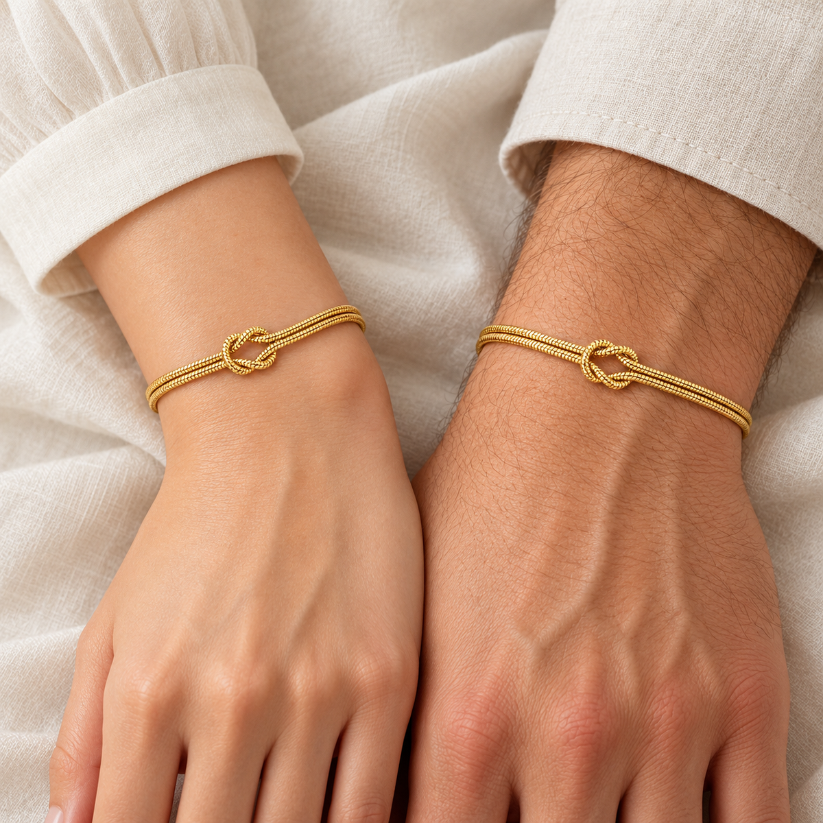 Bracciale Nodo Rigido doppio filo in Acciaio Inox