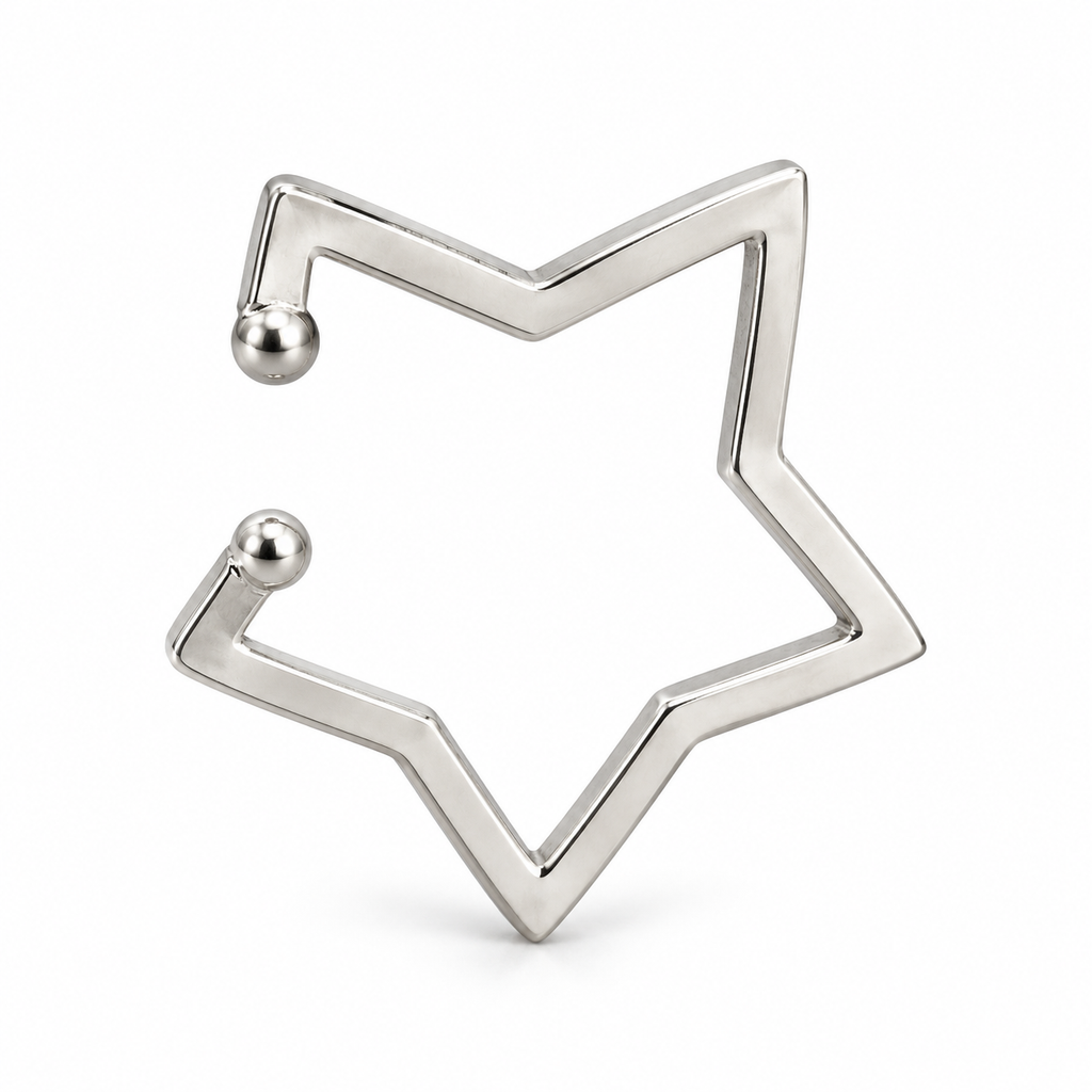 Ear Cuff mono Stella in Argento 925 Rodiato