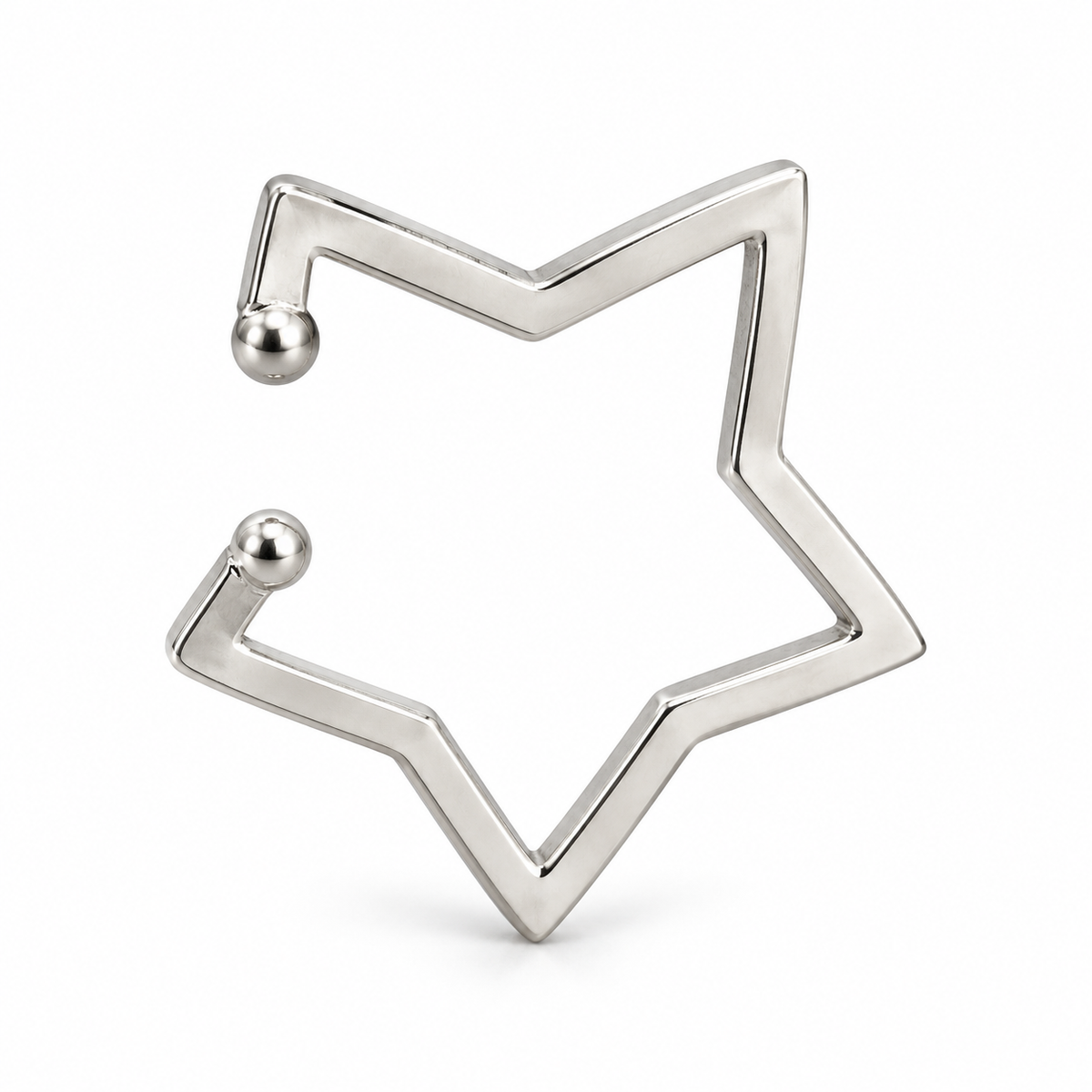 Ear Cuff mono Stella in Argento 925 Rodiato