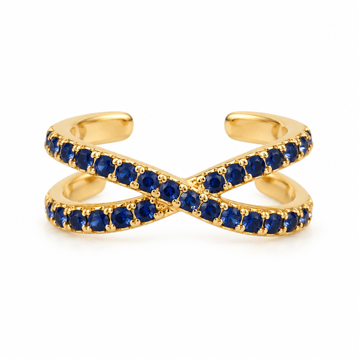 Ear Cuff mono Incrociato in Argento 925 Rodiato