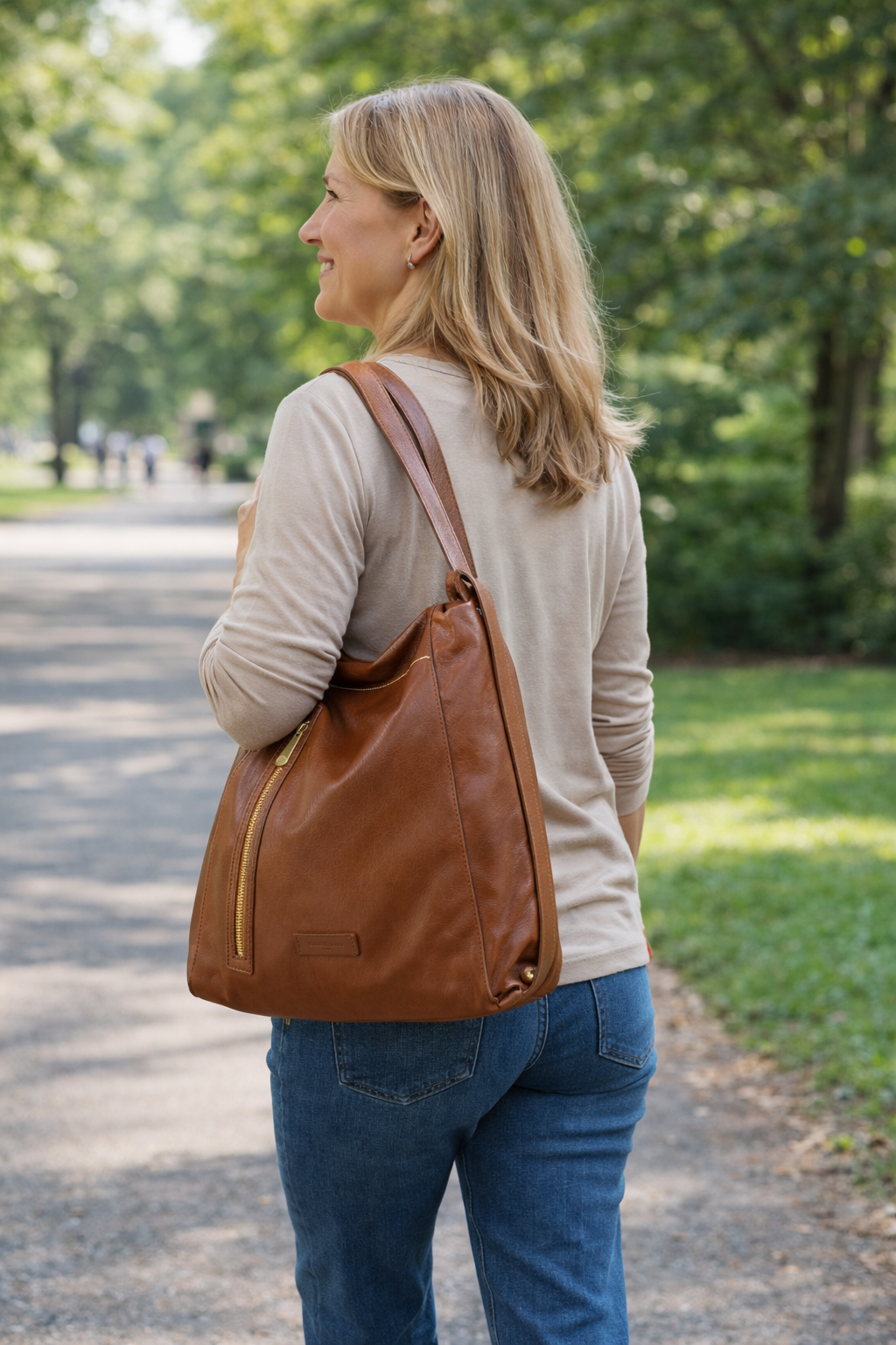 Borsa Zaino Pelletteria Veneta Bronzin in vera pelle