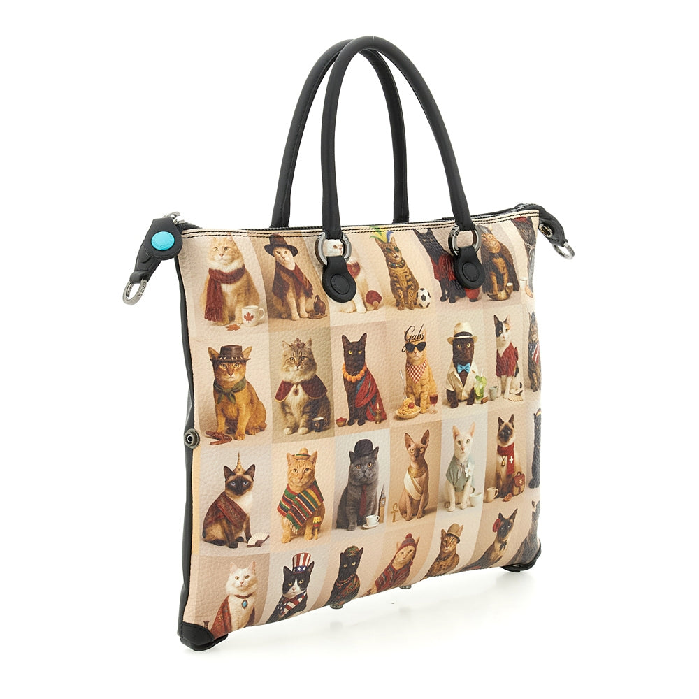 Borsa Gabs G3 PLUS Taglia M Worldwide Cats Beige