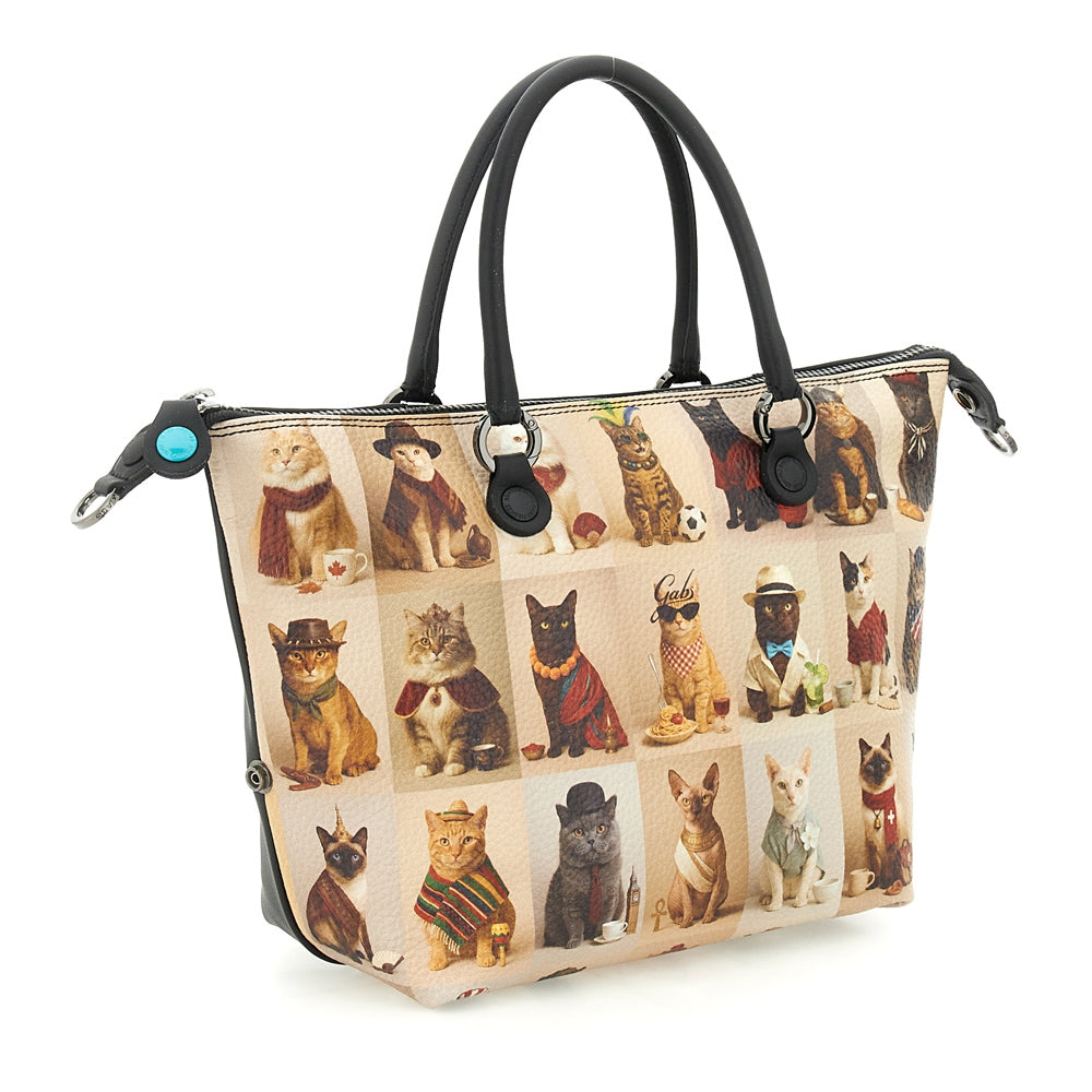 Borsa Gabs G3 PLUS Taglia M Worldwide Cats Beige