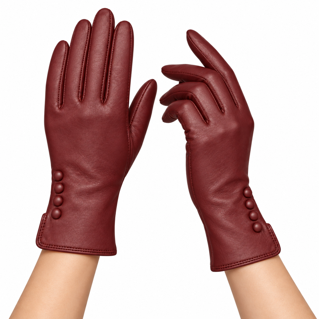 Guanti donna in vera pelle con bottoncini Pelletteria Veneta