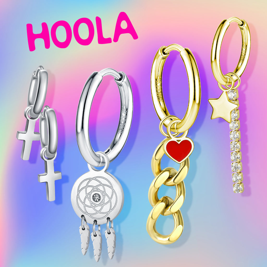 Mini Charm Stellina con Cristalli Hoola in acciaio inox - Brand Gioielli