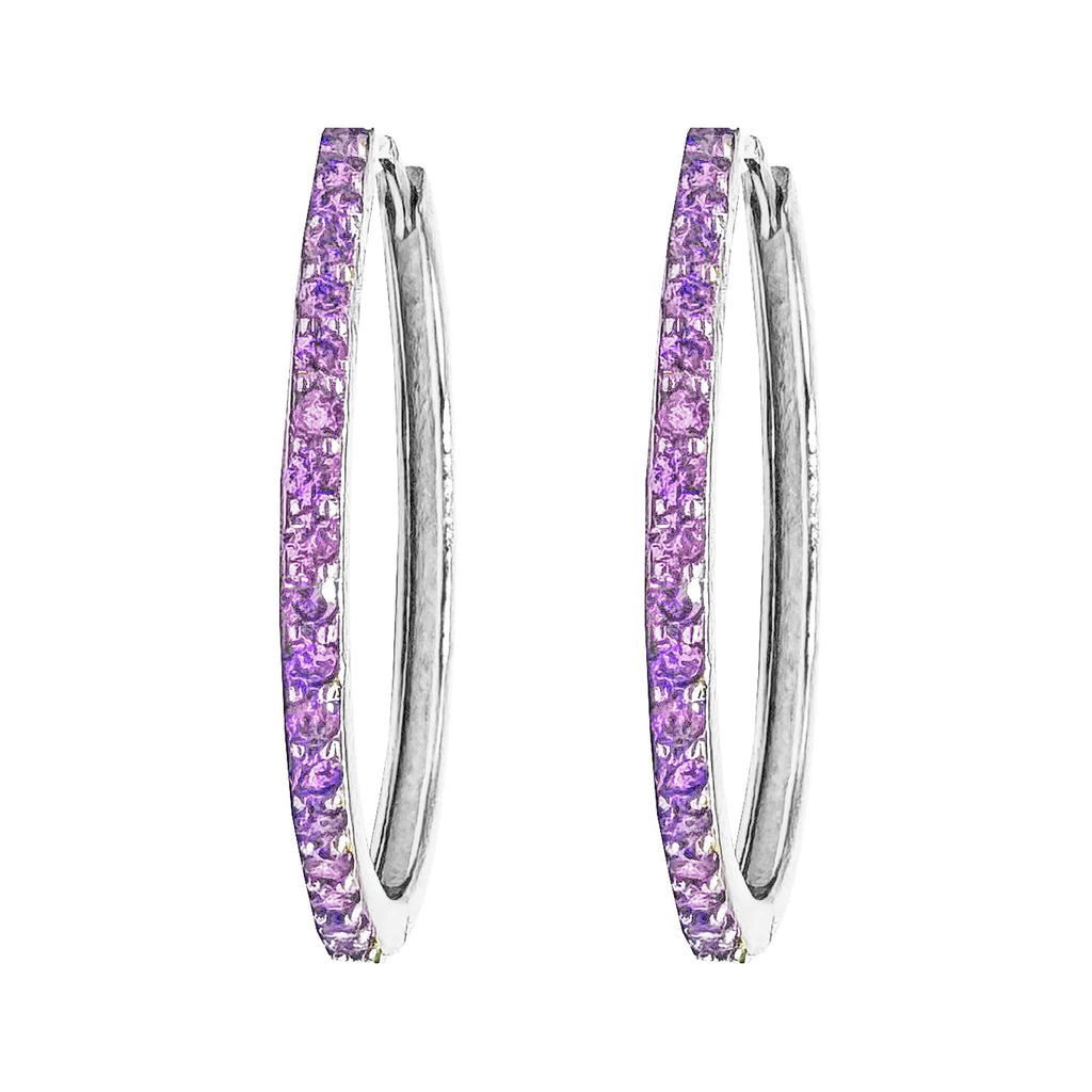 Orecchini a Cerchio con strass in Argento 925 - Les Folies