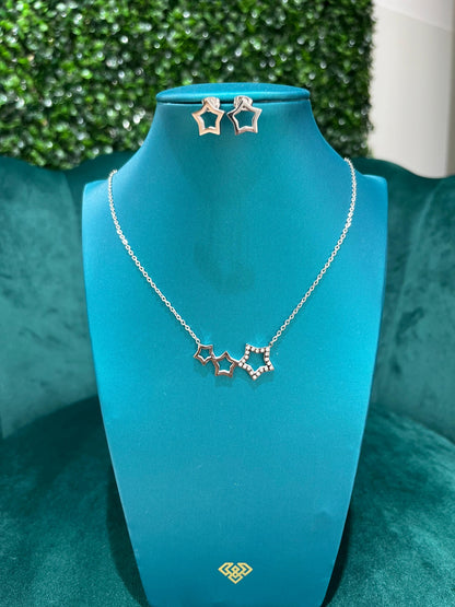 Set Collana e Orecchini Multi Stelle