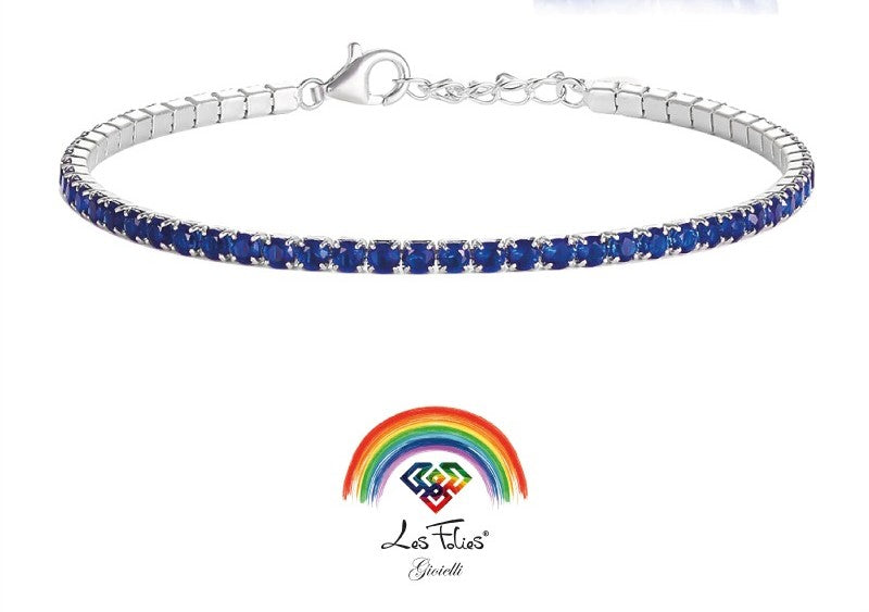 Bracciale tennis Blu in argento 925