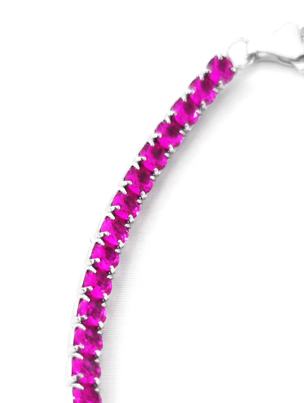 Bracciale tennis fucsia in argento 925