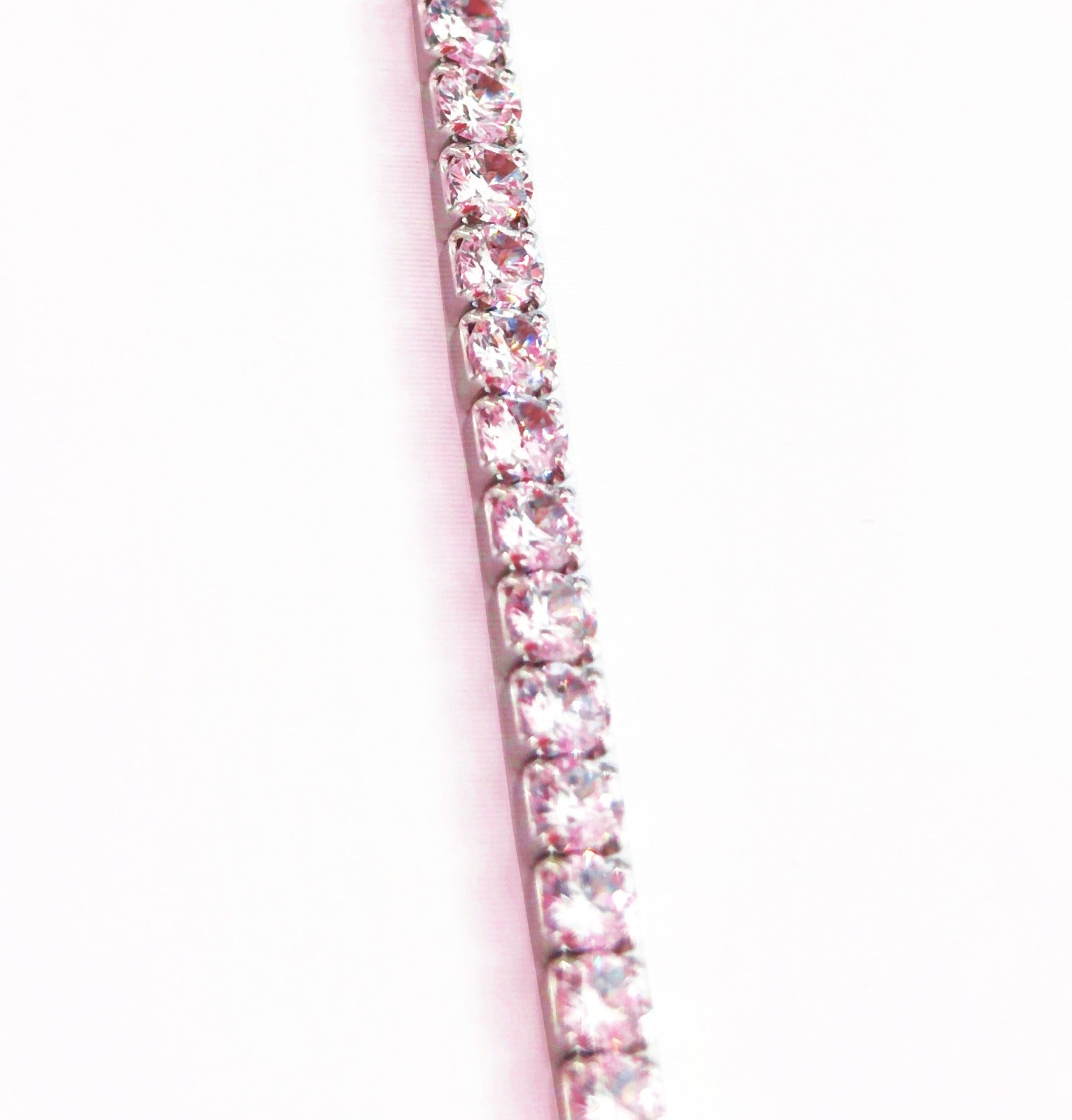Bracciale tennis rosa in argento 925