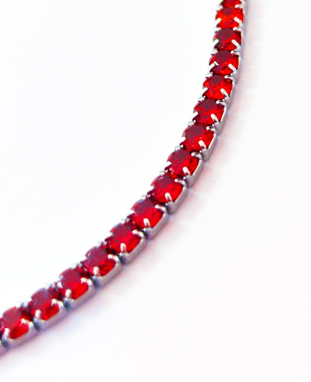 Bracciale tennis rosso in argento 925