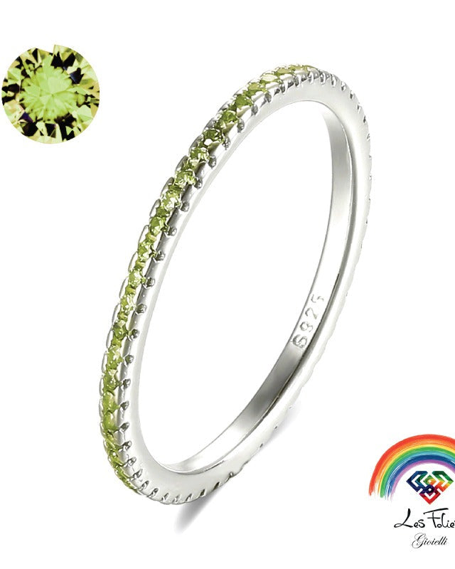 Anello veretta lime in argento 925