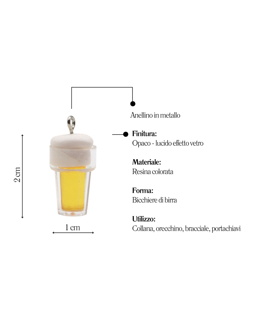 Charm Bicchiere "BIRRA"