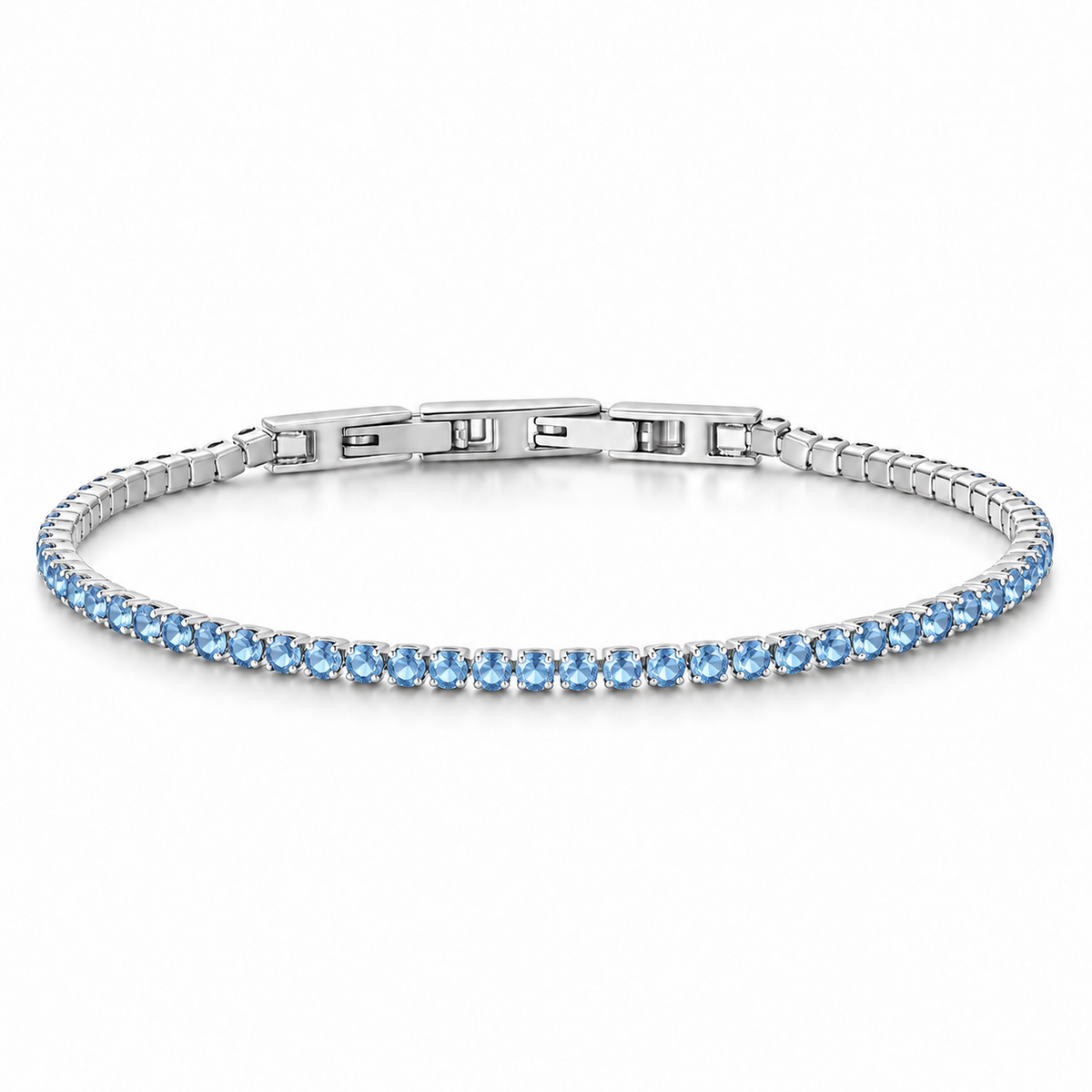 Bracciale Tennis 2mm in acciaio inox con chiusura a scatto unisex