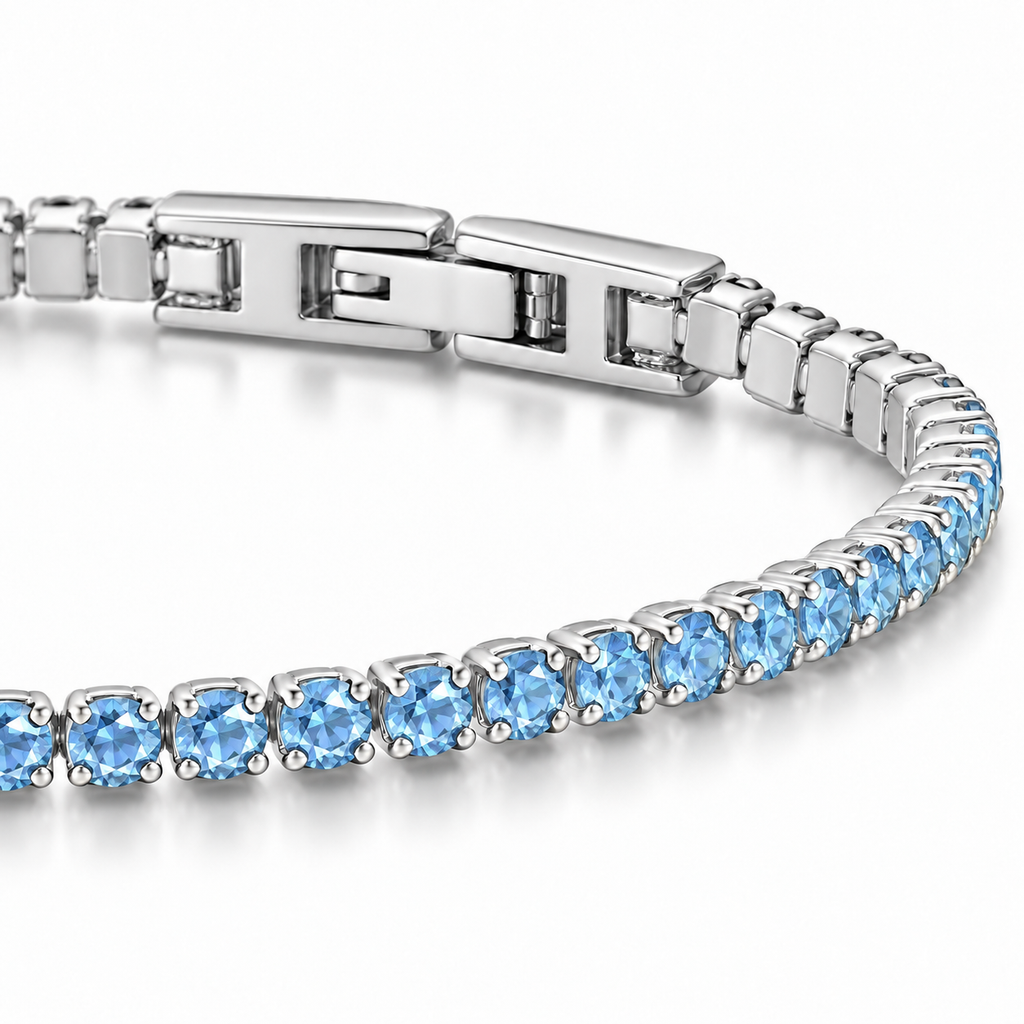 Bracciale Tennis 2mm in acciaio inox con chiusura a scatto unisex