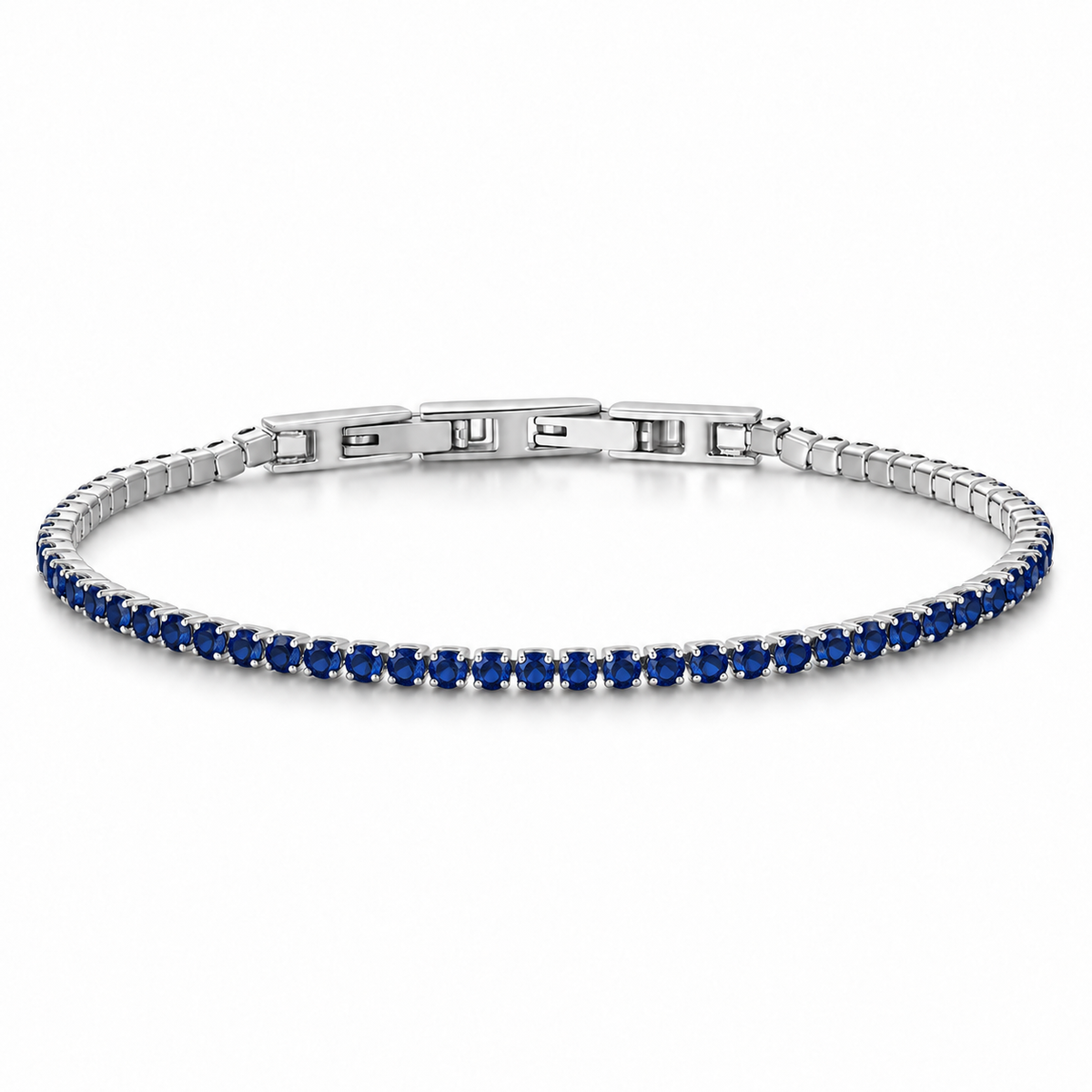 Bracciale Tennis 2mm in acciaio inox con chiusura a scatto unisex