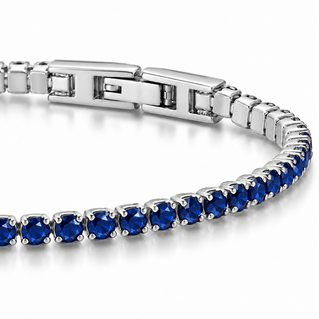 Bracciale Tennis 2mm in acciaio inox con chiusura a scatto unisex