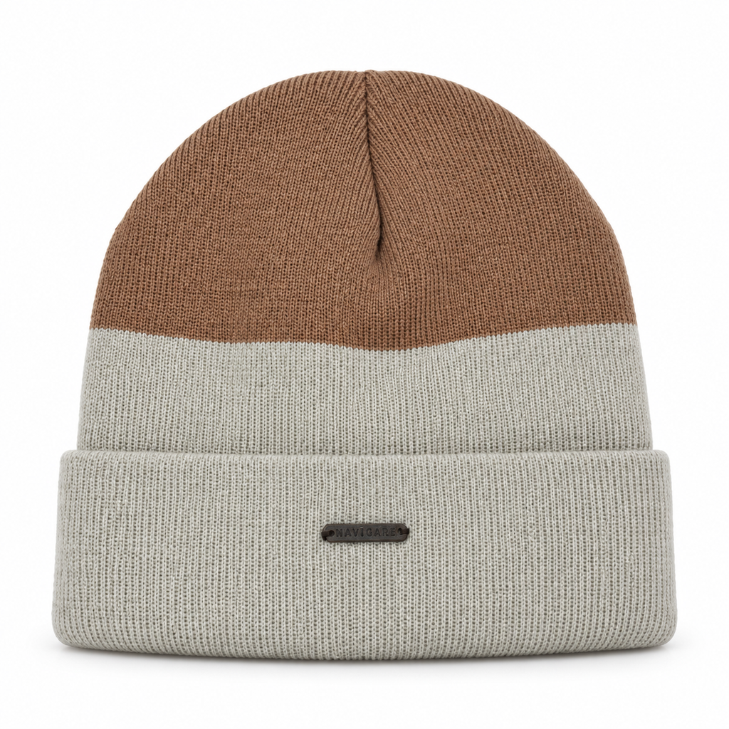 Cappello Navigare in Maglia Bicolore con Risvolto
