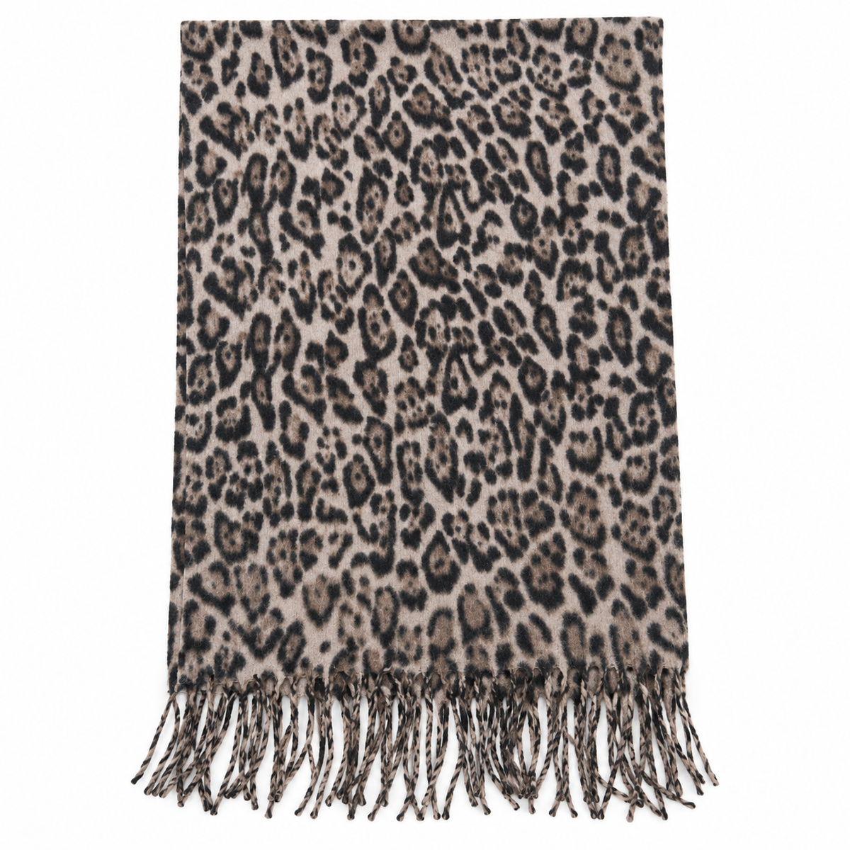 Sciarpa Donna Leopardata con Frange
