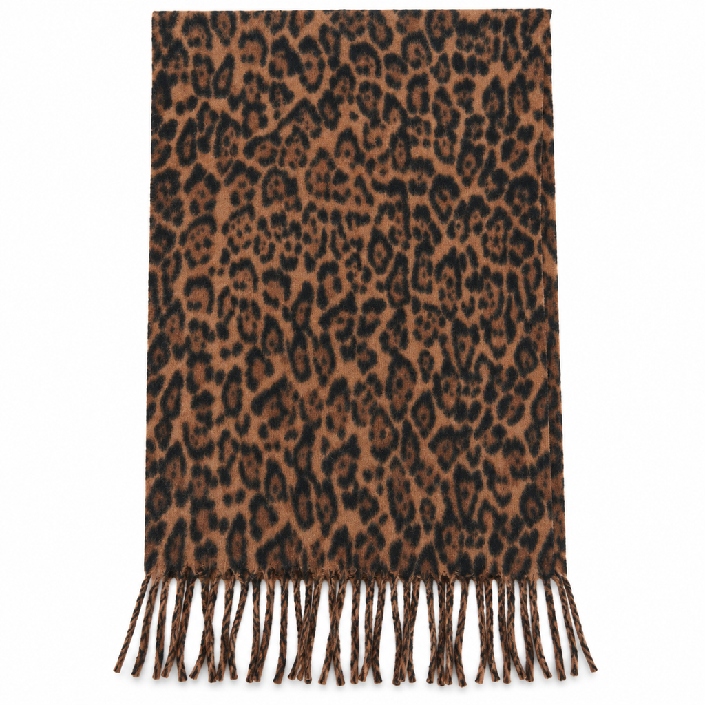 Sciarpa Donna Leopardata con Frange