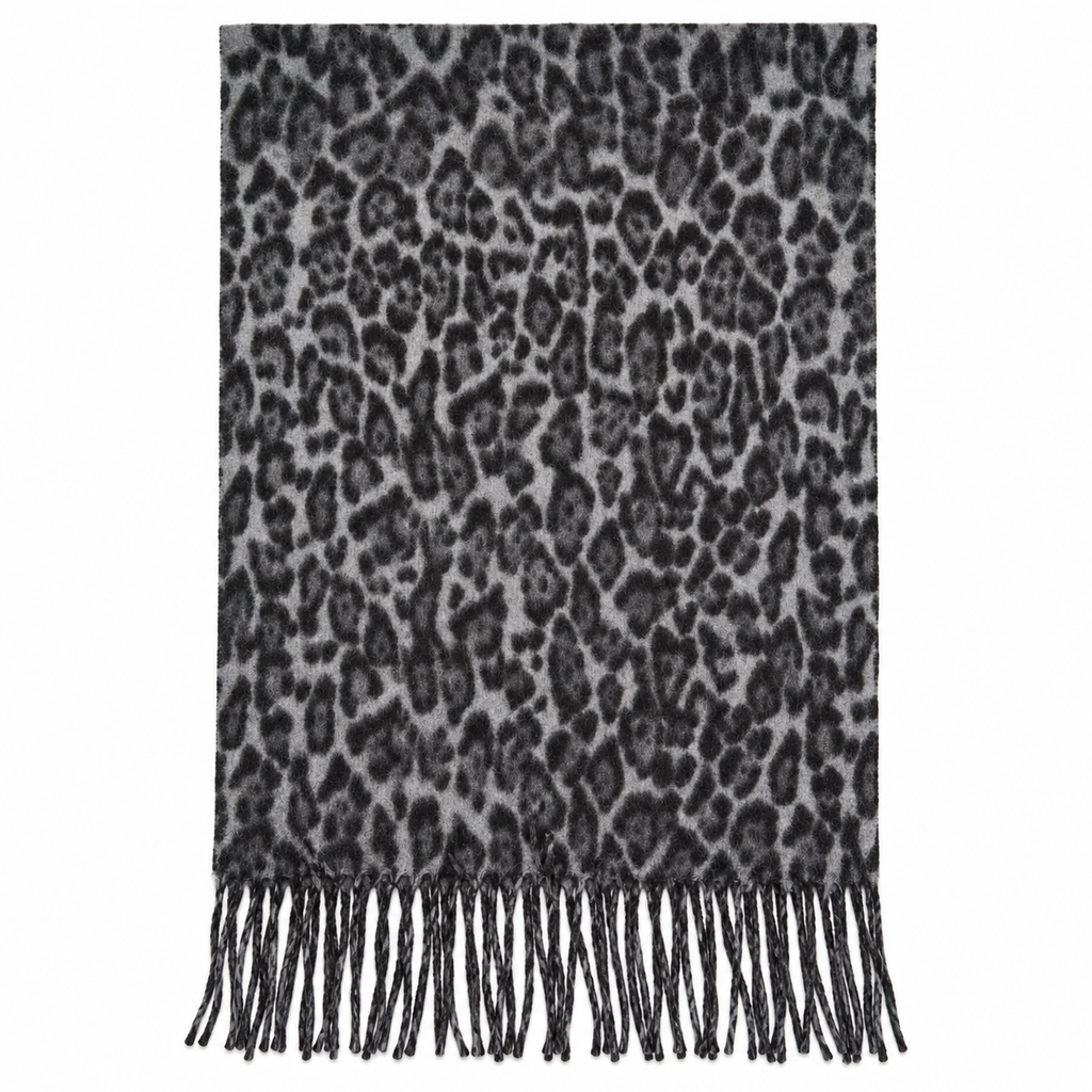 Sciarpa Donna Leopardata con Frange
