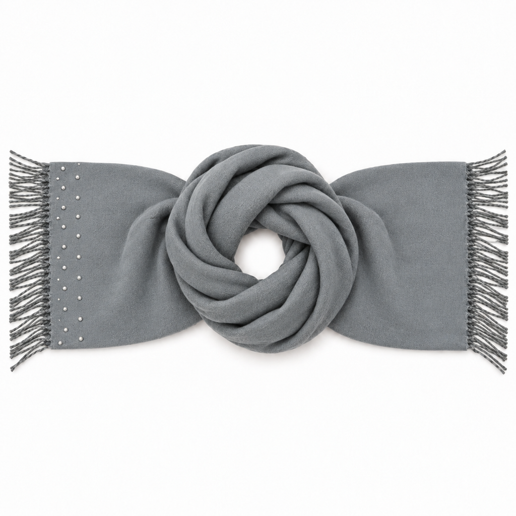 Sciarpa Donna con Perle e Frange