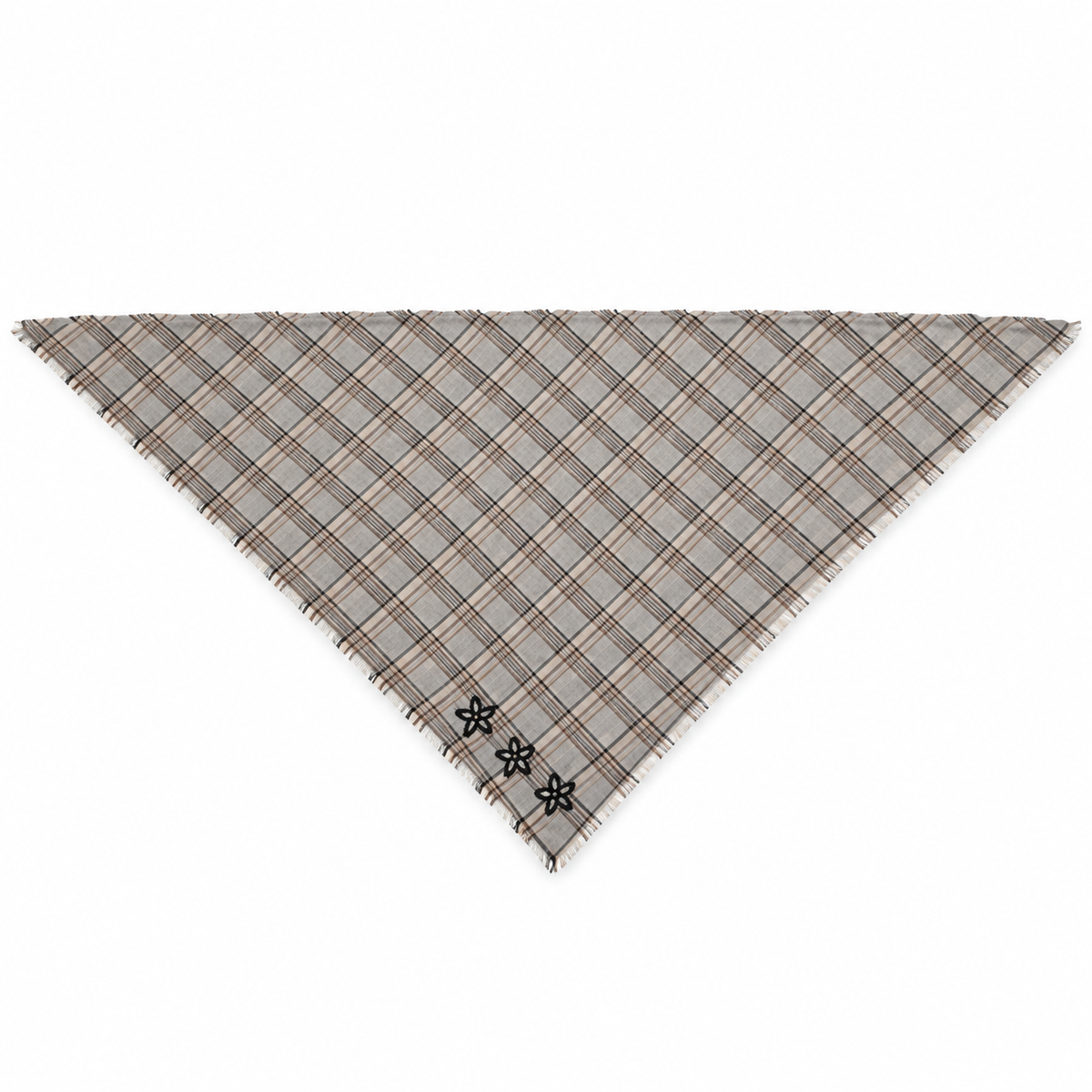 Sciarpa Kefia Tartan con Ricami in Viscosa 90 × 200 cm 18-1 Milano
