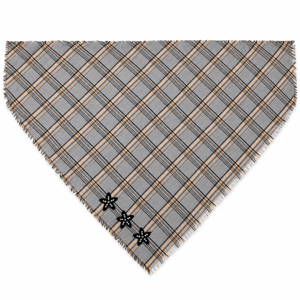 Sciarpa Kefia Tartan con Ricami in Viscosa 90 × 200 cm 18-1 Milano