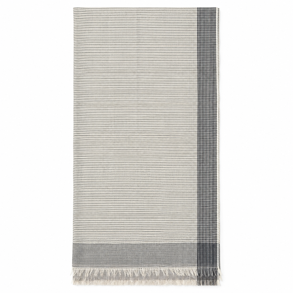 Sciarpa Righe e Microcheck in Cotone 90 × 190 cm 18-1 Milano