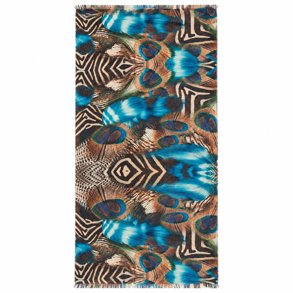 Sciarpa Peacock Tribal Viscosa e Poliestere 18-1 Milano