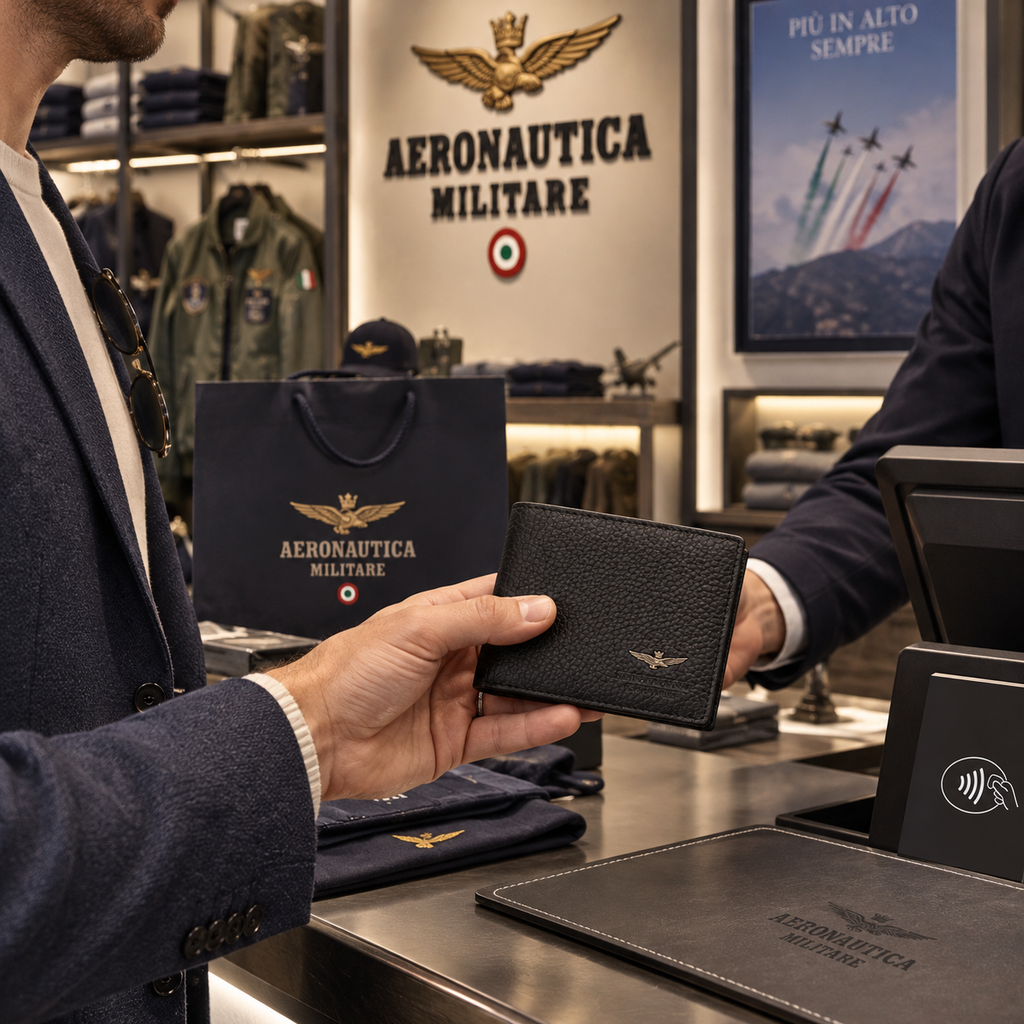 Portafoglio Piccolo uomo Aeronautica Militare AM180 Soft in Vera Pelle
