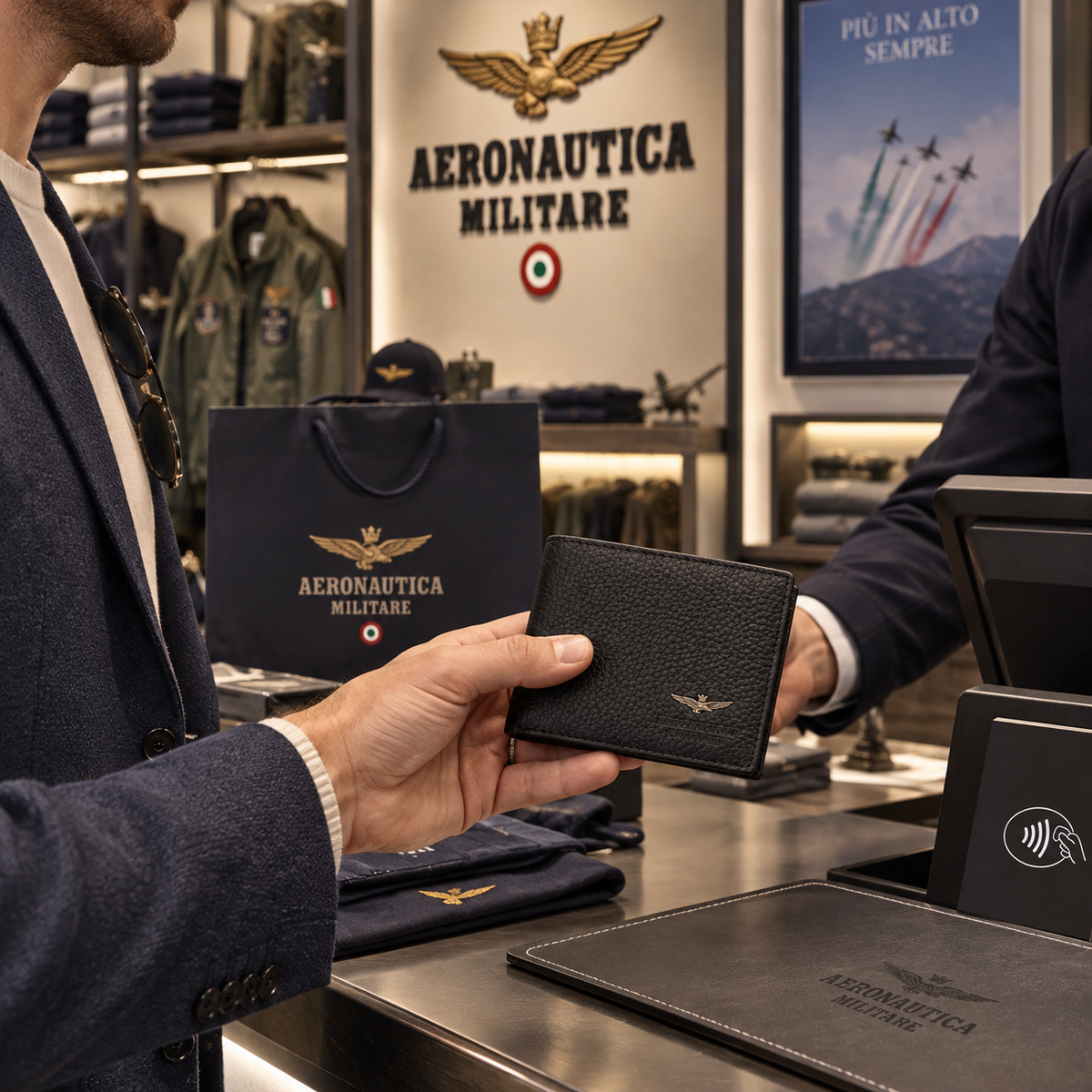 Portafoglio Piccolo uomo Aeronautica Militare AM180 Soft in Vera Pelle