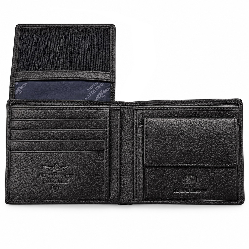 Portafoglio Grande uomo Aeronautica Militare AM183 Soft in Vera Pelle
