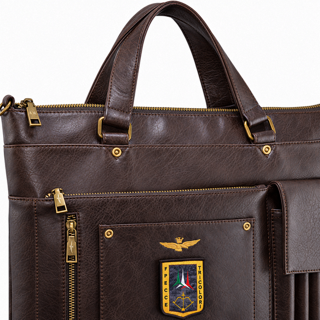 Borsa Portacasco uomo Aeronautica Militare AM473 Pilot in Vera Pelle